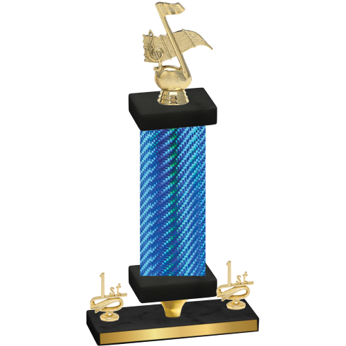 Premium Single Blue Carbon Fiber First Place Music Trophy