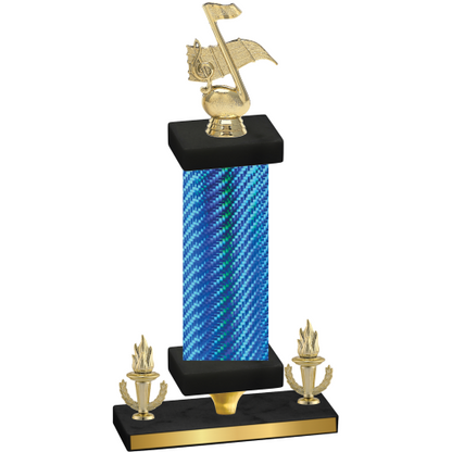 Premium Single Blue Carbon Fiber Victory Music Trophy