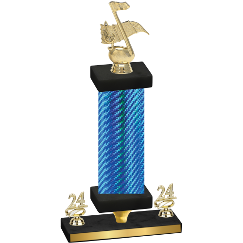 Premium Single Blue Carbon Fiber Year Music Trophy
