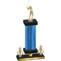 Premium Single Blue Carbon Fiber Victory Golf Trophy