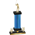 Premium Single Blue Carbon Fiber Year Golf Trophy