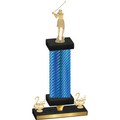 Premium Single Blue Carbon Fiber Second Place Golf Trophy