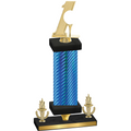 Premium Single Blue Carbon Fiber Victory Golf Trophy