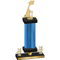 Premium Single Blue Carbon Fiber Year Golf Trophy