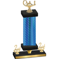 Premium Single Blue Carbon Fiber Second Place Academics Trophy