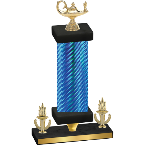 Premium Single Blue Carbon Fiber Victory Academics Trophy