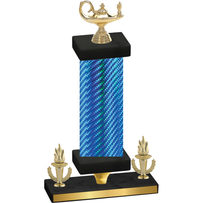 Premium Single Blue Carbon Fiber Victory Academics Trophy