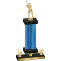 Premium Single Blue Carbon Fiber First Place Baseball Trophy
