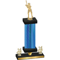 Premium Single Blue Carbon Fiber Year Baseball Trophy