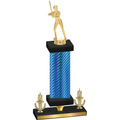 Premium Single Blue Carbon Fiber Victory Softball Trophy
