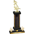 Premium Single Black Glacier Fourth Place Football Trophy