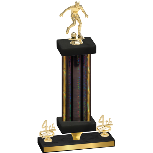 Premium Single Black Glacier Fourth Place Soccer Trophy