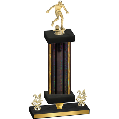 Premium Single Black Glacier Year Soccer Trophy