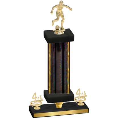Premium Single Black Glacier Fourth Place Soccer Trophy