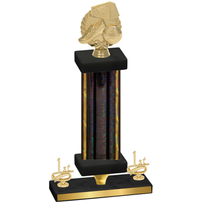 Premium Single Black Glacier First Place Soccer Trophy