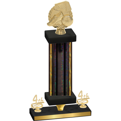 Premium Single Black Glacier Fourth Place Soccer Trophy