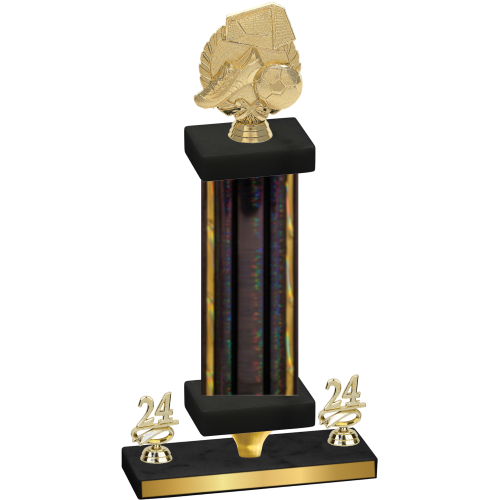 Premium Single Black Glacier Year Soccer Trophy