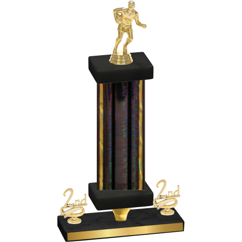 Premium Single Black Glacier Second Place Rugby Trophy