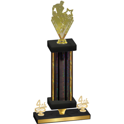 Premium Single Black Glacier Fourth Place Rugby Trophy