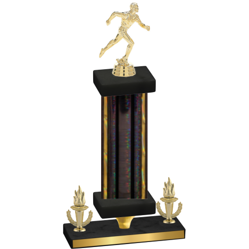 Premium Single Black Glacier Victory Running Trophy