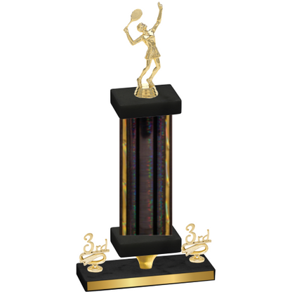 Premium Single Black Glacier Third Place Tennis Trophy