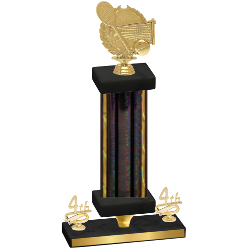 Premium Single Black Glacier Fourth Place Tennis Trophy