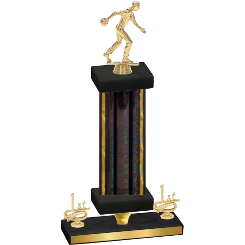Premium Single Black Glacier First Place Bowling Trophy