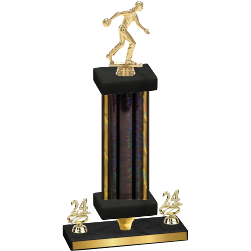 Premium Single Black Glacier Year Bowling Trophy