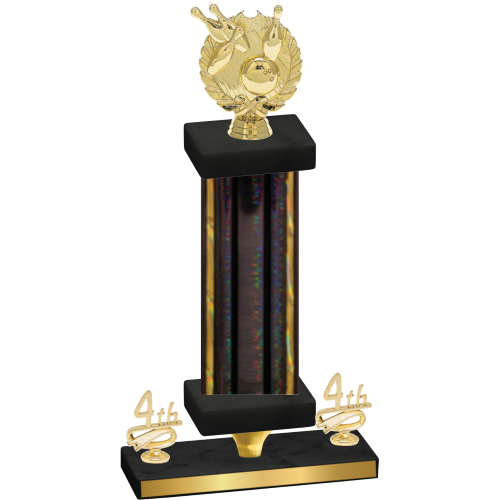 Premium Single Black Glacier Fourth Place Bowling Trophy