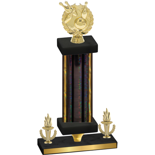 Premium Single Black Glacier Victory Bowling Trophy