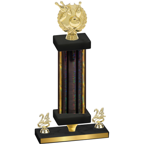Premium Single Black Glacier Year Bowling Trophy