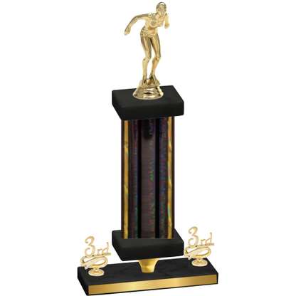 Premium Single Black Glacier Third Place Tennis Trophy