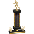 Premium Single Black Glacier Third Place Football Trophy