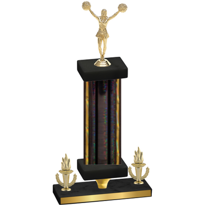 Premium Single Black Glacier Victory Cheerleading Trophy