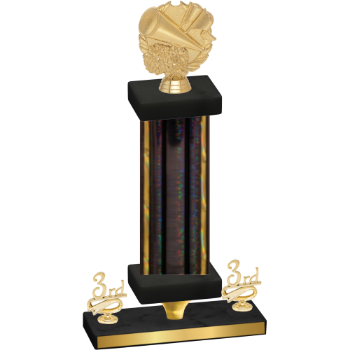 Premium Single Black Glacier Third Place Cheerleading Trophy