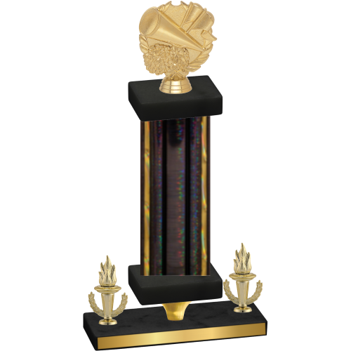 Premium Single Black Glacier Victory Cheerleading Trophy