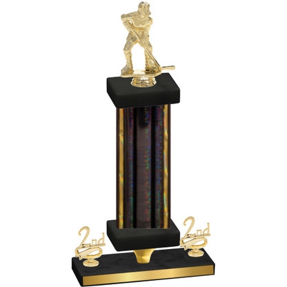 Premium Single Black Glacier Second Place Hockey Trophy