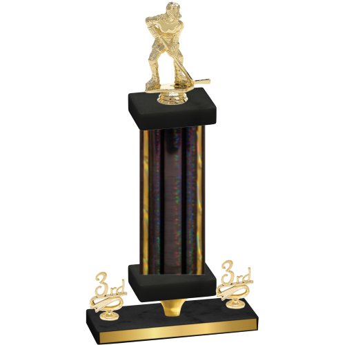 Premium Single Black Glacier Third Place Hockey Trophy