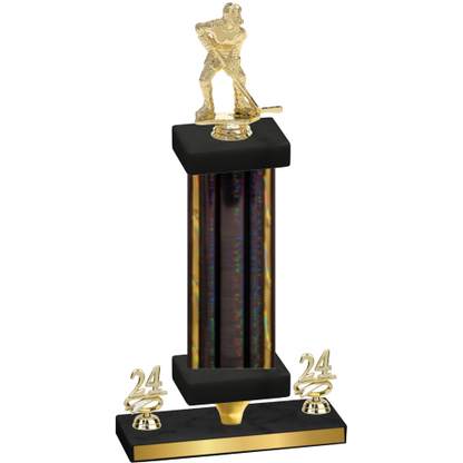 Premium Single Black Glacier Year Hockey Trophy