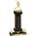 Premium Single Black Glacier Second Place Lacrosse Trophy