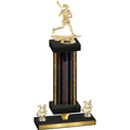 Premium Single Black Glacier Year Lacrosse Trophy