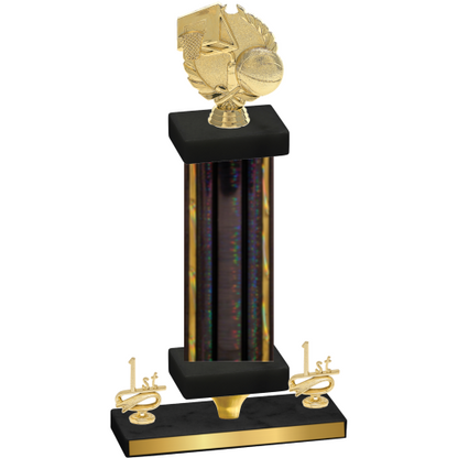 Premium Single Black Glacier First Place Basketball Trophy