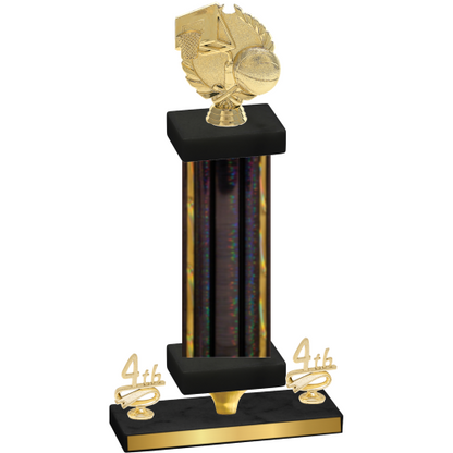 Premium Single Black Glacier Fourth Place Basketball Trophy