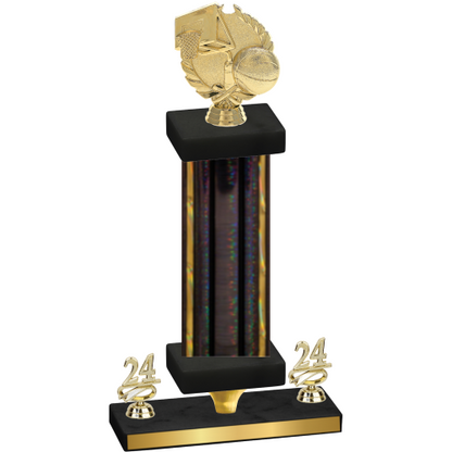 Premium Single Black Glacier Year Basketball Trophy