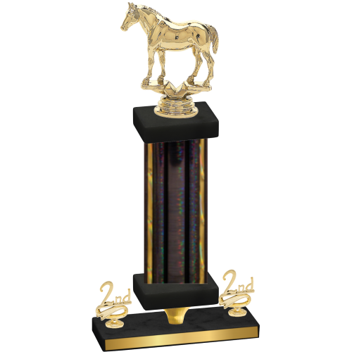 Premium Single Black Glacier Second Place Horses Trophy
