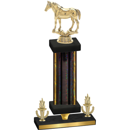 Premium Single Black Glacier Victory Horses Trophy