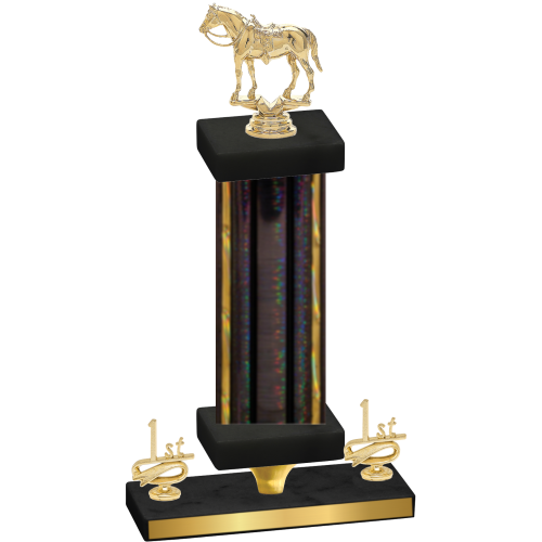 Premium Single Black Glacier First Place Horses Trophy