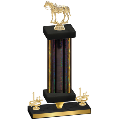 Premium Single Black Glacier First Place Horses Trophy