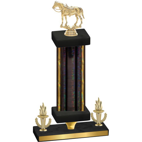 Premium Single Black Glacier Victory Horses Trophy