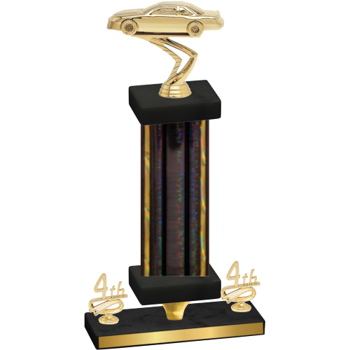 Premium Single Black Glacier Fourth Place Cars Trophy